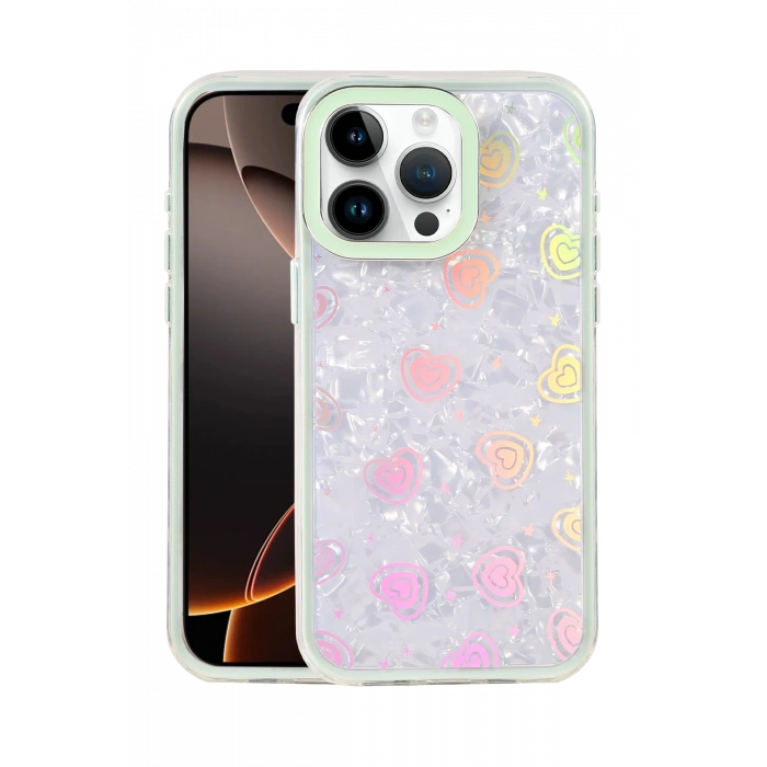 HarmonyAura Apple iPhone 16 Pro Max Lumi Desenli Kapak - Yeşil