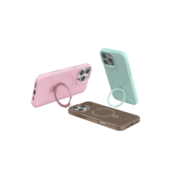 HarmonyAura Apple iPhone 16 Pro Max Regal Magsafe Standlı Kapak - Çöl Titanyum