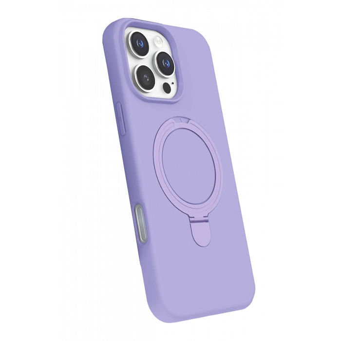 HarmonyAura Apple iPhone 16 Pro Max Regal Magsafe Standlı Kapak - Lila
