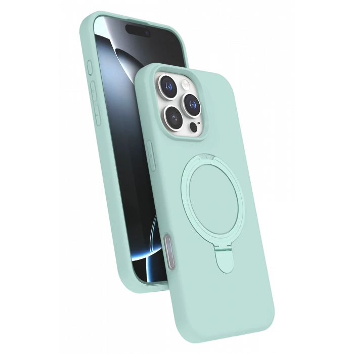 HarmonyAura Apple iPhone 16 Pro Max Regal Magsafe Standlı Kapak - Su Yeşili