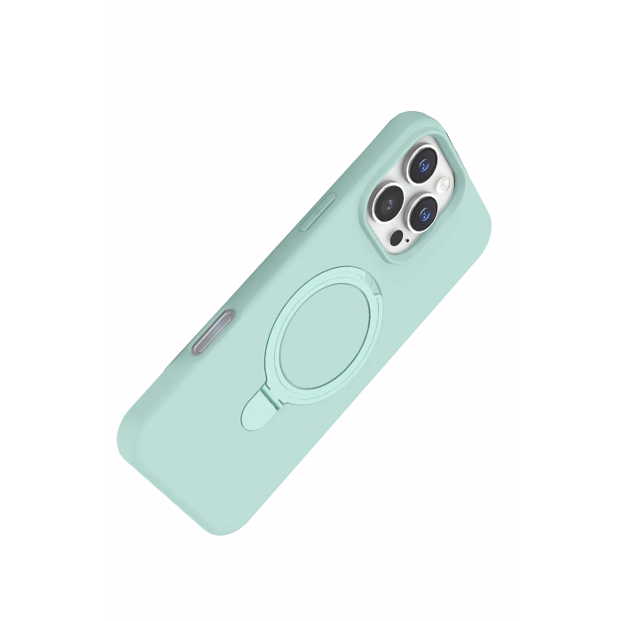 HarmonyAura Apple iPhone 16 Pro Max Regal Magsafe Standlı Kapak - Su Yeşili