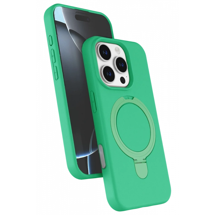 HarmonyAura Apple iPhone 16 Pro Max Regal Magsafe Standlı Kapak - Yeşil