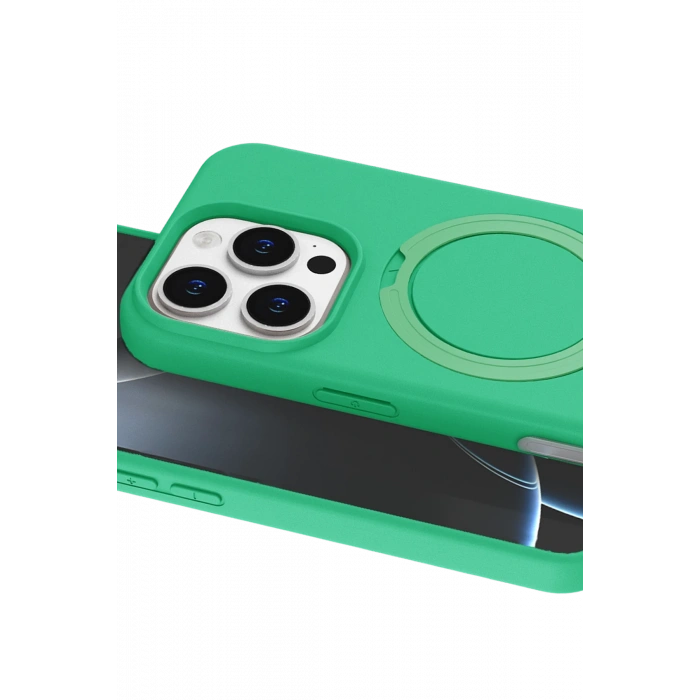 HarmonyAura Apple iPhone 16 Pro Max Regal Magsafe Standlı Kapak - Yeşil