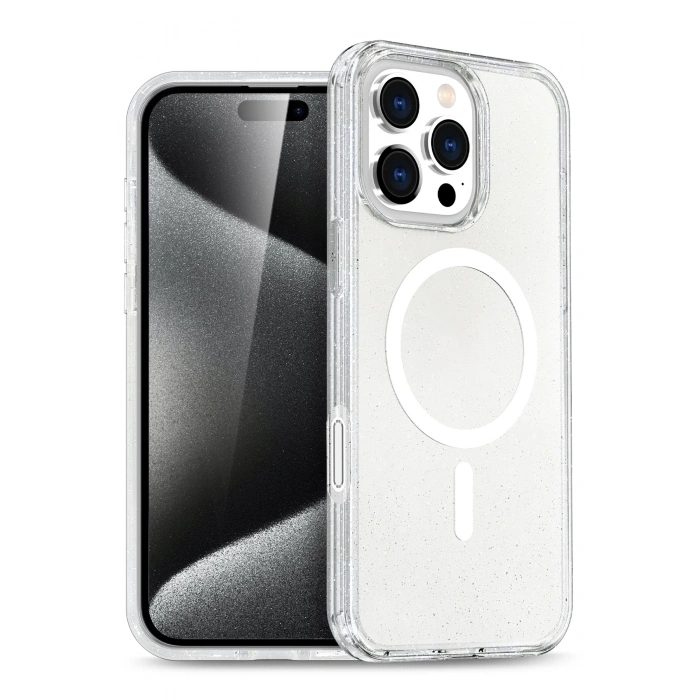 HarmonyAura Apple iPhone 16 Pro Max Star Magsafe Kapak - Şeffaf