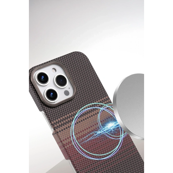 HarmonyAura Apple iPhone 16 Pro Max Vega Magsafe Kapak - Çöl Titanyum