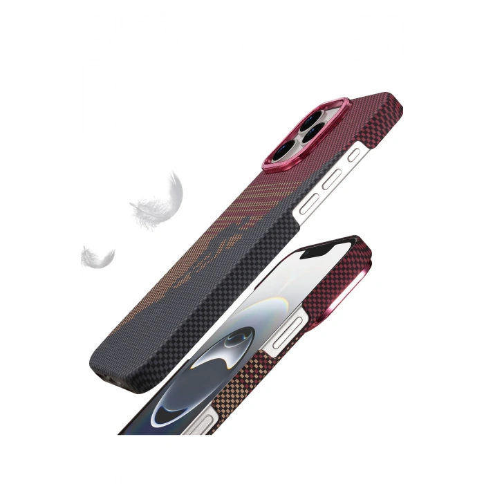 HarmonyAura Apple iPhone 16 Pro Max Vega Magsafe Kapak - Kırmızı