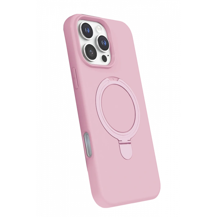 HarmonyAura Apple iPhone 16 Pro Regal Magsafe Standlı Kapak - Açık Pembe