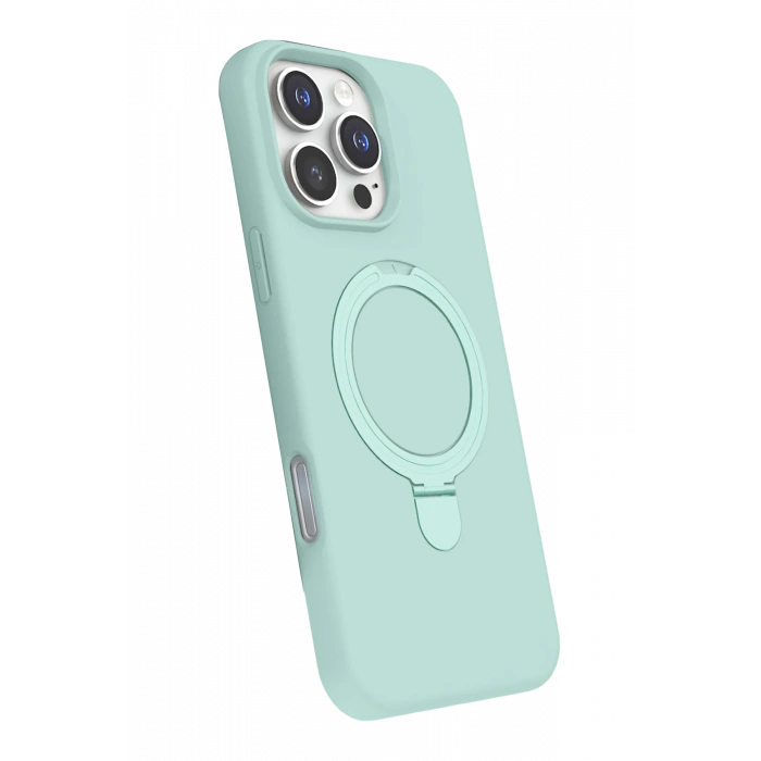 HarmonyAura Apple iPhone 16 Pro Regal Magsafe Standlı Kapak - Su Yeşili