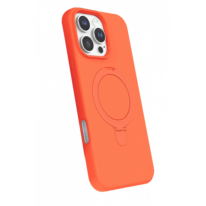 HarmonyAura Apple iPhone 16 Pro Regal Magsafe Standlı Kapak - Turuncu