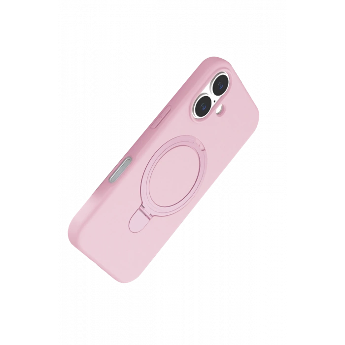HarmonyAura Apple iPhone 16 Regal Magsafe Standlı Kapak - Açık Pembe