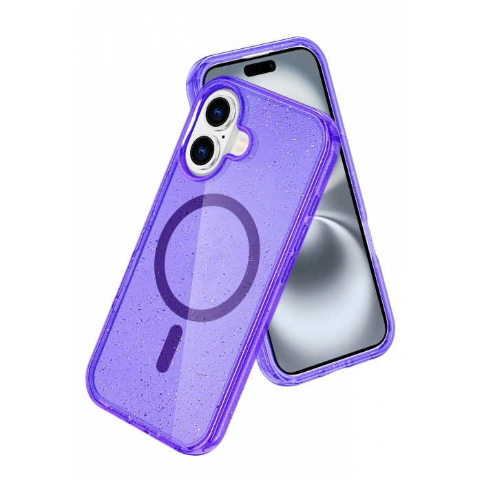 HarmonyAura Apple iPhone 16 Star Magsafe Kapak - Mor