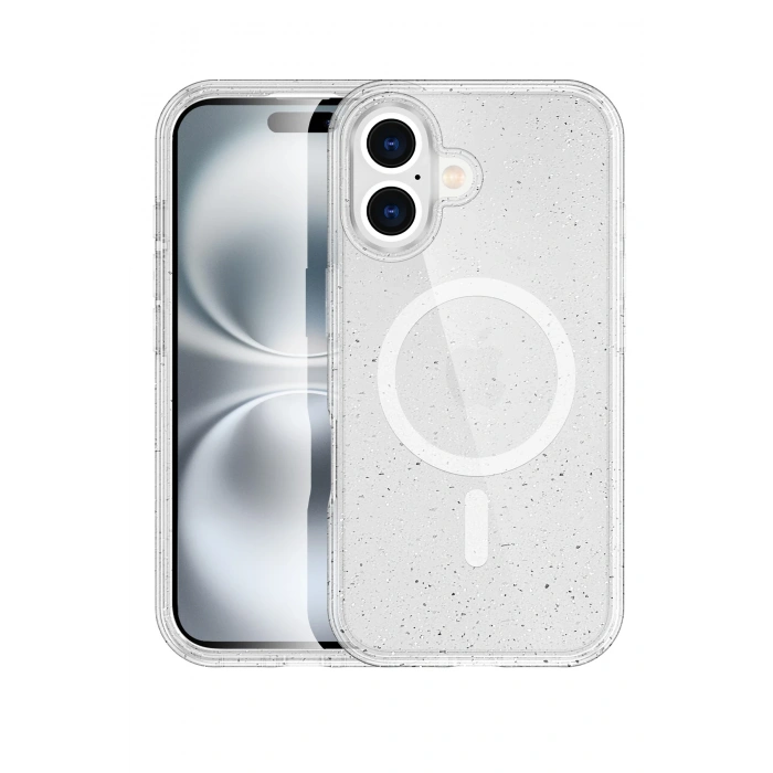 HarmonyAura Apple iPhone 16 Star Magsafe Kapak - Şeffaf