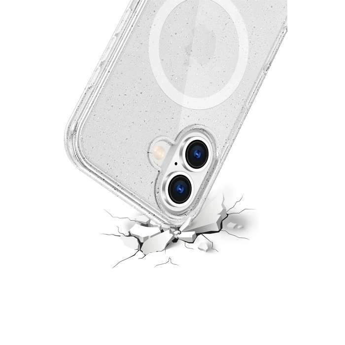 HarmonyAura Apple iPhone 16 Star Magsafe Kapak - Şeffaf
