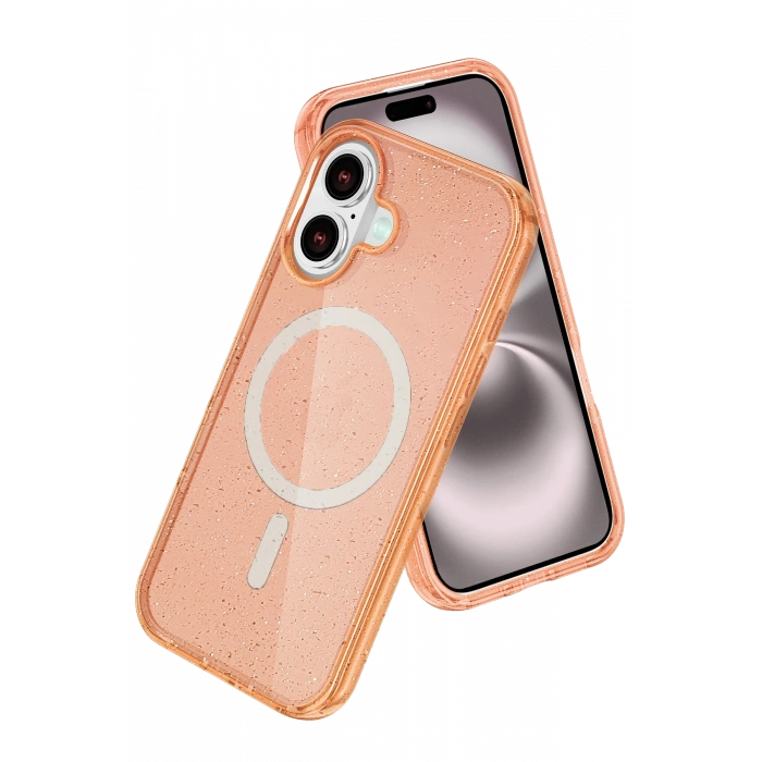 HarmonyAura Apple iPhone 16 Star Magsafe Kapak - Turuncu