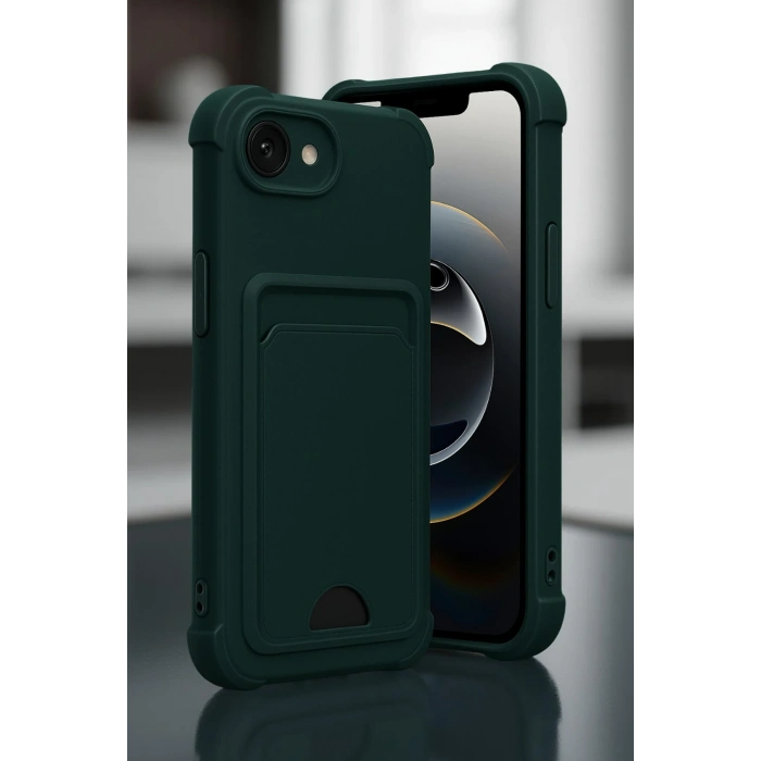 HarmonyAura Apple iPhone 16E Kelvin Kartvizitli Silikon - Siyah