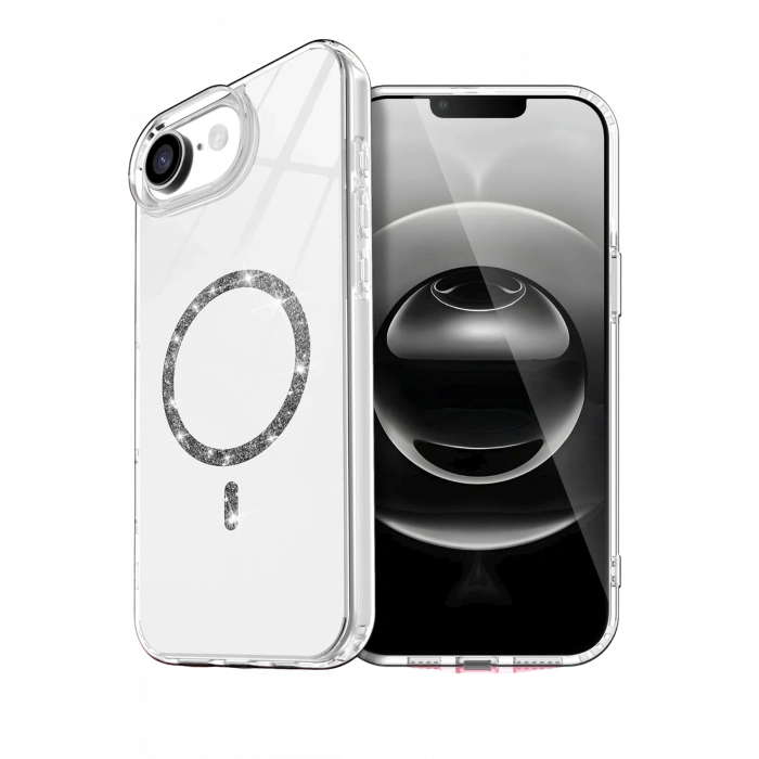 HarmonyAura Apple iPhone 16E Live Diamond Magsafe Kapak - Şeffaf