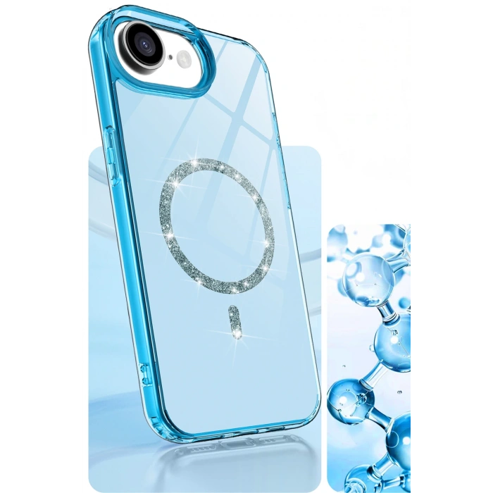 HarmonyAura Apple iPhone 16E Live Diamond Magsafe Kapak - Şeffaf