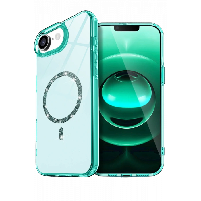 HarmonyAura Apple iPhone 16E Live Diamond Magsafe Kapak - Yeşil