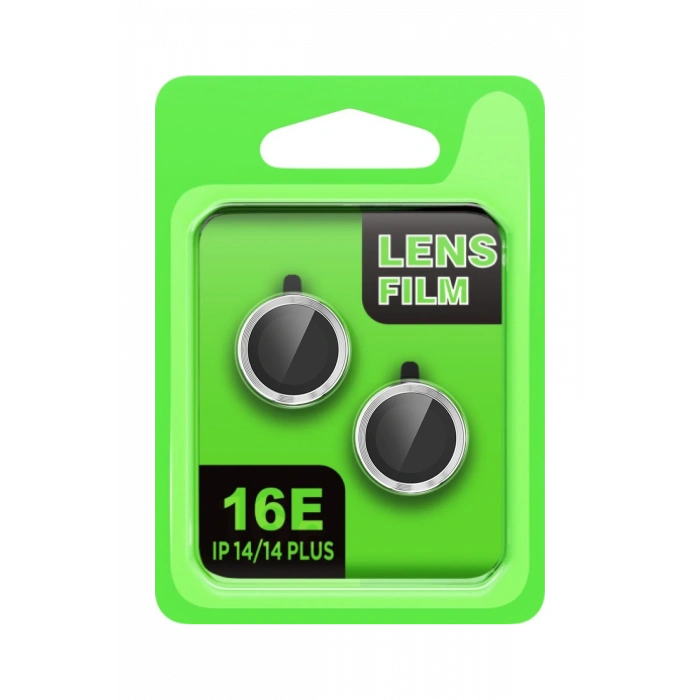 HarmonyAura Apple iPhone 16E Raze Metal Kamera Lens - Gümüş