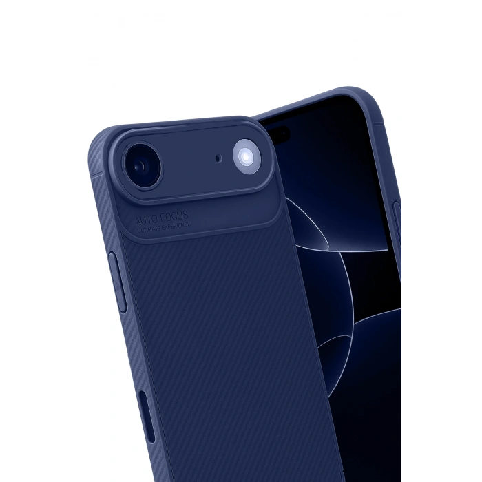 HarmonyAura Apple iPhone 17 Air Auto Focus Karbon Kapak - Lacivert