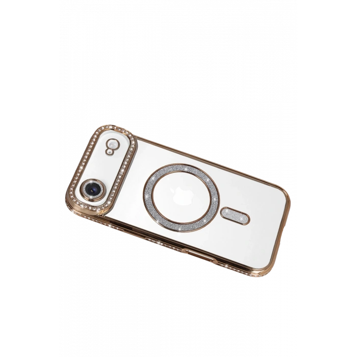 HarmonyAura Apple iPhone 17 Air Joke Simli Magneticsafe Kılıf - Gold