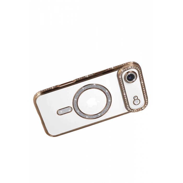 HarmonyAura Apple iPhone 17 Air Joke Simli Magneticsafe Kılıf - Gold