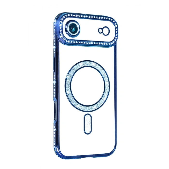 HarmonyAura Apple iPhone 17 Air Joke Simli Magneticsafe Kılıf - Mavi