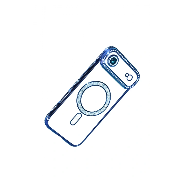 HarmonyAura Apple iPhone 17 Air Joke Simli Magneticsafe Kılıf - Mavi