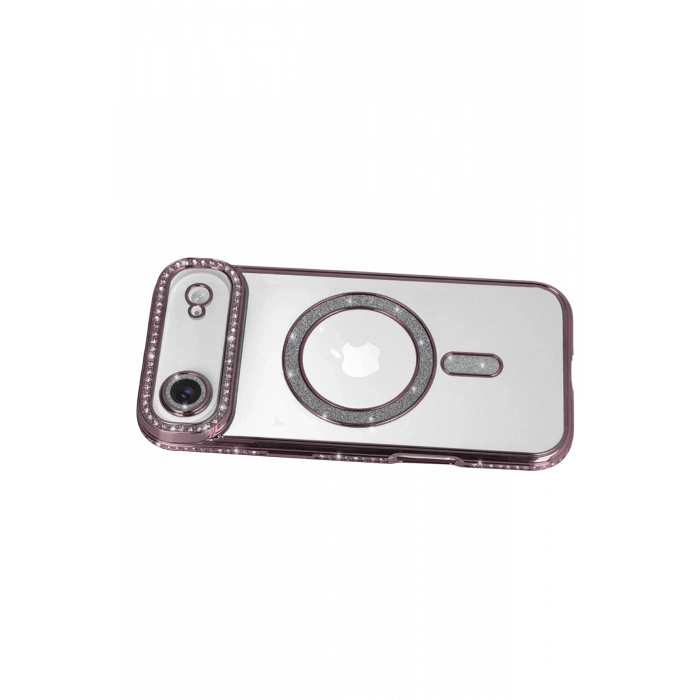 HarmonyAura Apple iPhone 17 Air Joke Simli Magneticsafe Kılıf - Pembe