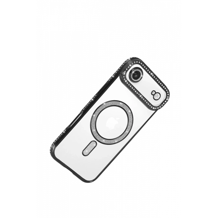 HarmonyAura Apple iPhone 17 Air Joke Simli Magneticsafe Kılıf - Siyah