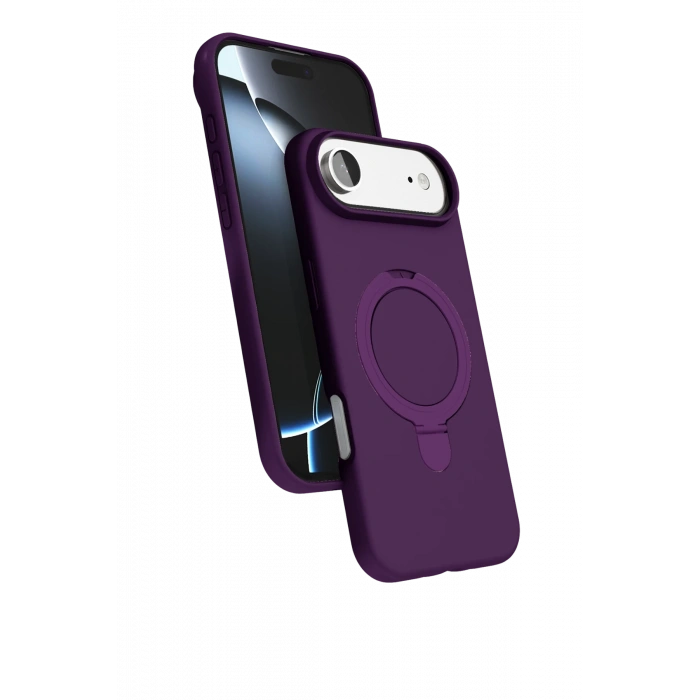 HarmonyAura Apple iPhone 17 Air Regal Magsafe Standlı Kapak - Derin Mor