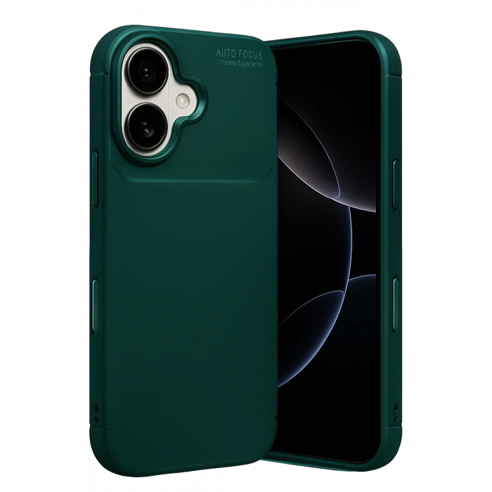 HarmonyAura Apple iPhone 17 Auto Focus Karbon Kapak - Koyu Yeşil