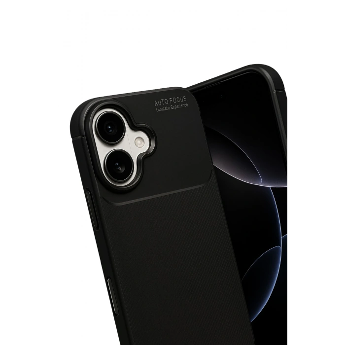 HarmonyAura Apple iPhone 17 Auto Focus Karbon Kapak - Siyah