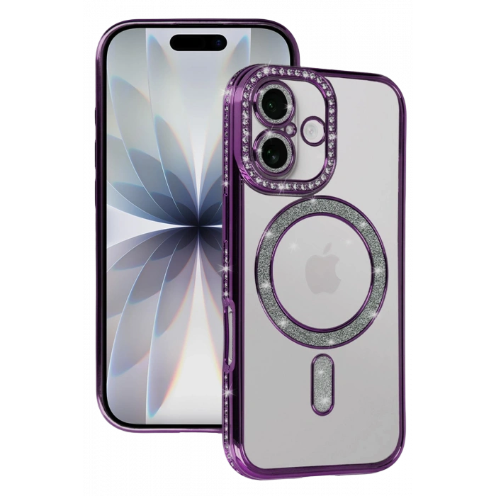 HarmonyAura Apple iPhone 17 Joke Simli Magneticsafe Kılıf - Derin Mor