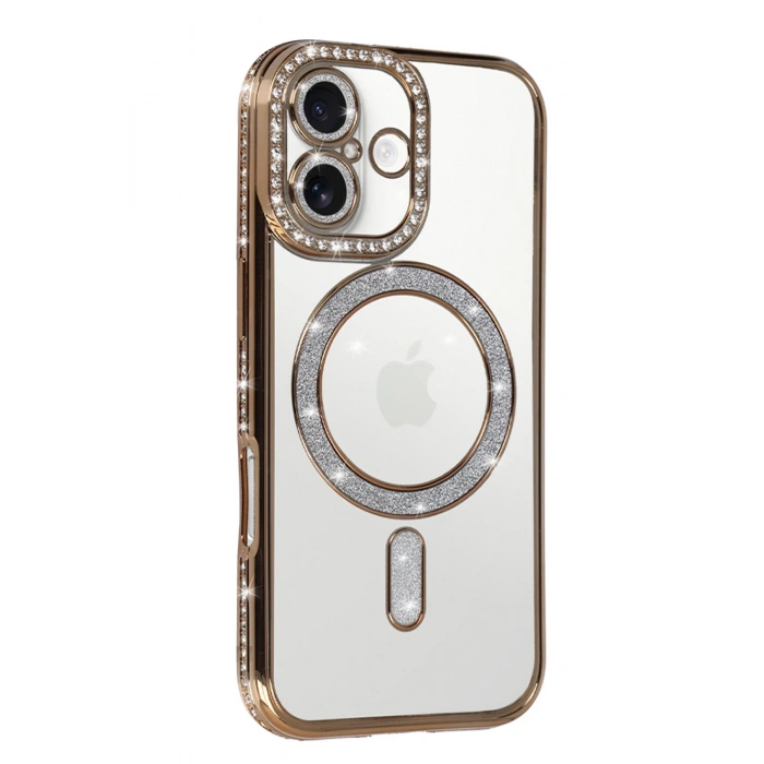 HarmonyAura Apple iPhone 17 Joke Simli Magneticsafe Kılıf - Gold