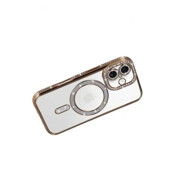 HarmonyAura Apple iPhone 17 Joke Simli Magneticsafe Kılıf - Gold