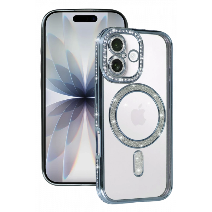 HarmonyAura Apple iPhone 17 Joke Simli Magneticsafe Kılıf - Mavi