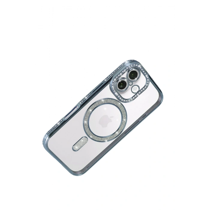 HarmonyAura Apple iPhone 17 Joke Simli Magneticsafe Kılıf - Mavi