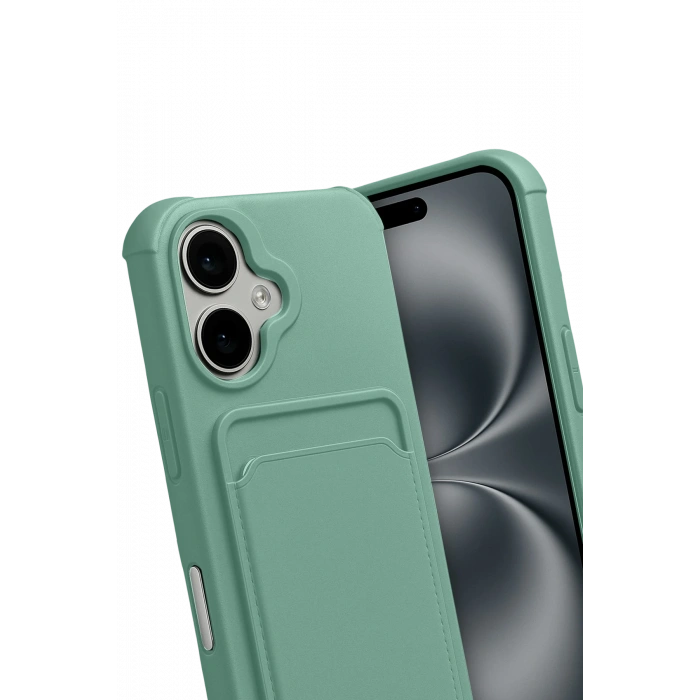 HarmonyAura Apple iPhone 17 Kelvin Kartvizitli Silikon - Açık Yeşil