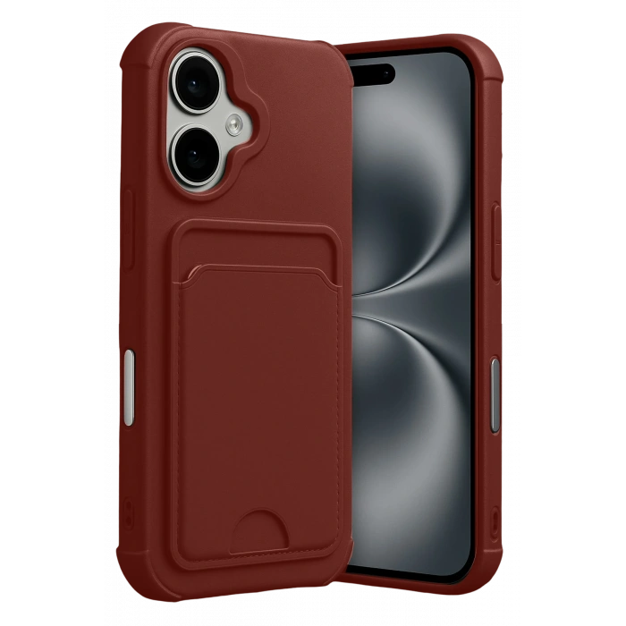 HarmonyAura Apple iPhone 17 Kelvin Kartvizitli Silikon - Bordo