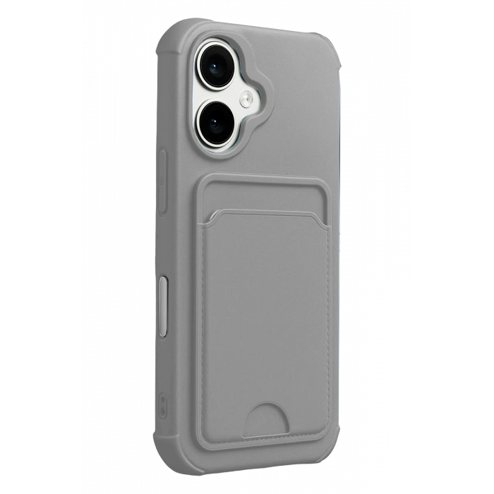 HarmonyAura Apple iPhone 17 Kelvin Kartvizitli Silikon - Gri