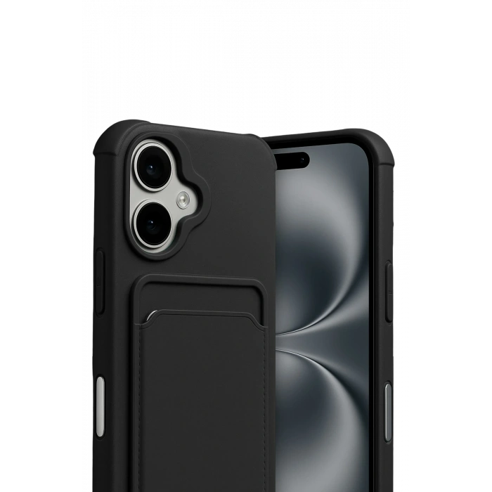 HarmonyAura Apple iPhone 17 Kelvin Kartvizitli Silikon - Siyah