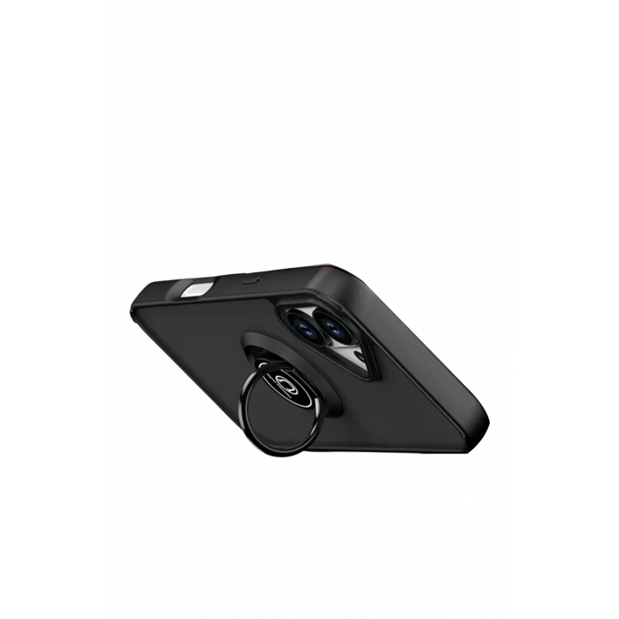 HarmonyAura Apple iPhone 17 Montreal Yüzüklü Silikon Kapak - Siyah