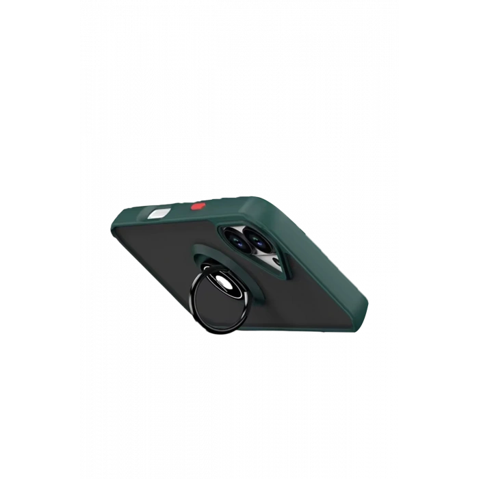 HarmonyAura Apple iPhone 17 Montreal Yüzüklü Silikon Kapak - Yeşil
