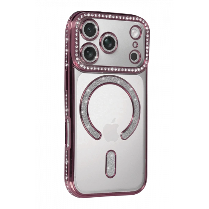 HarmonyAura Apple iPhone 17 Pro Joke Simli Magneticsafe Kılıf - Pembe