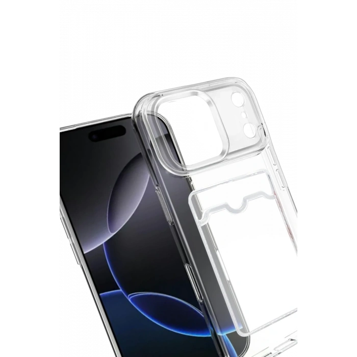 HarmonyAura Apple iPhone 17 Pro Kart Şeffaf Silikon - Şeffaf