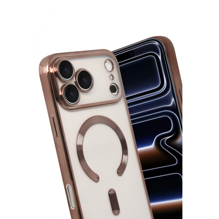 HarmonyAura Apple iPhone 17 Pro Kross Magneticsafe Kapak - Çöl Titanyum