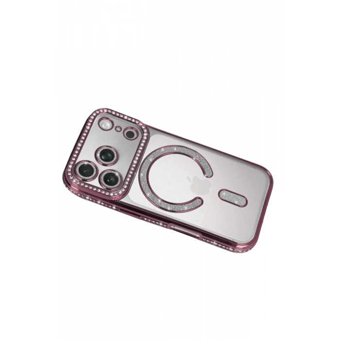 HarmonyAura Apple iPhone 17 Pro Max Joke Simli Magneticsafe Kılıf - Pembe