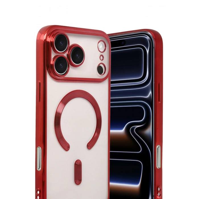 HarmonyAura Apple iPhone 17 Pro Max Kross Magneticsafe Kapak - Kırmızı