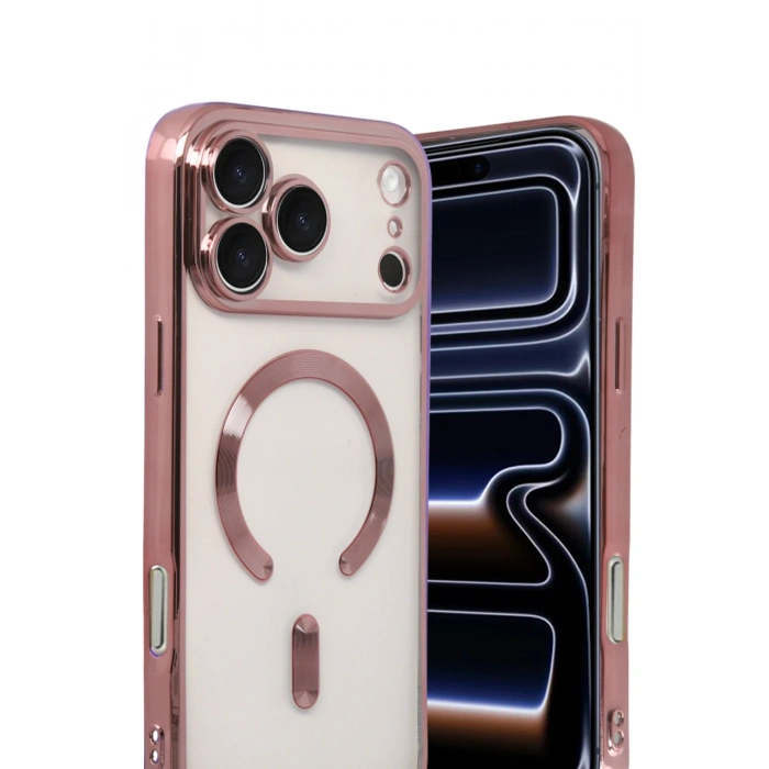HarmonyAura Apple iPhone 17 Pro Max Kross Magneticsafe Kapak - Rose